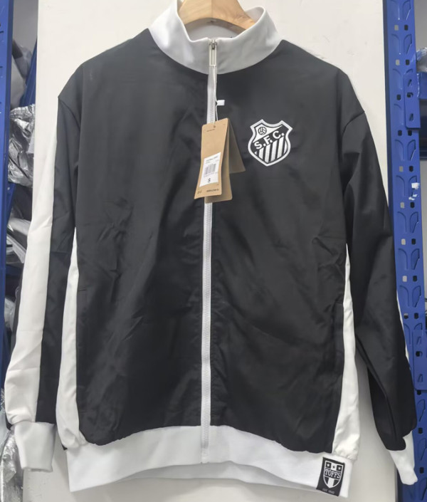 24-25 Santos FC Black White Windbreaker