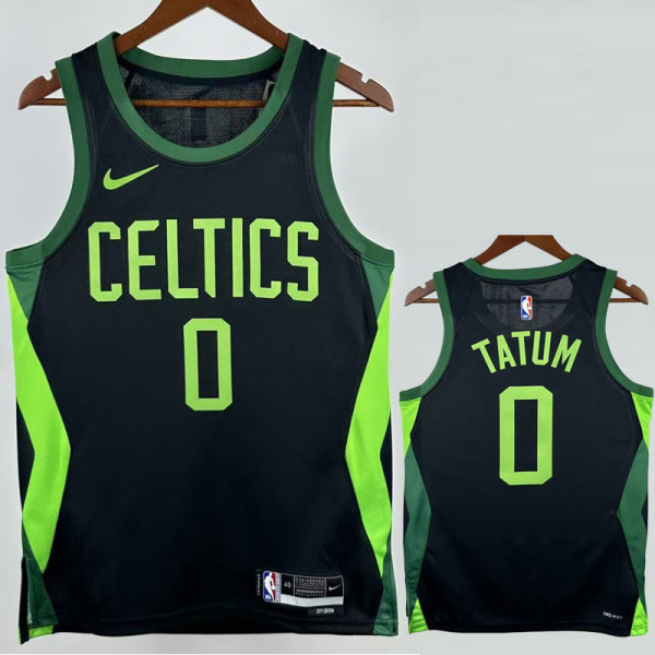 24-25 CELTICS TATUM #0 Black City Edition Top Quality Hot Pressing NBA Jersey
