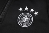 24-25 Germany Black Hoodie Half Pull Tracksuit #F595半拉连帽
