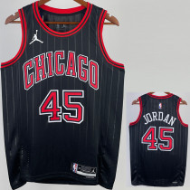22-23 BULLS JORDAN #45 Black Top Quality Hot Pressing NBA Jersey (Trapeze Edition) 飞人版