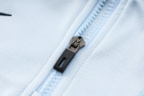 24-25 France Light blue Hoodie Half Pull Tracksuit #F589半拉连帽