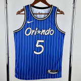 2018-2019 Magic BANCHERO #5 Blue Retro Top Quality Hot Pressing NBA Jersey (条纹)