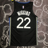 2020 Warriors WIGGINS #22 Black Grey Top Quality Hot Pressing NBA Jersey