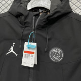 24-25 PSG Jordan Cotton Thickened warm Black Outdoor Jackets #A805加棉冲锋衣