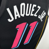 21-22 HEAT JAQUEZ JR. #11 Black City Edition Top Quality Hot Pressing NBA Jersey (圆领）
