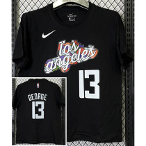 T263 Clippers GEORGE #13 Black High Quality Casual T-Shirt