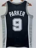 2002-03 SA Spurs PARKER #9 Black Retro Top Quality Hot Pressing NBA Jersey