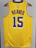 22-23 LAKERS REAVES #15 Yellow Top Quality Hot Pressing NBA Jersey(圆领)