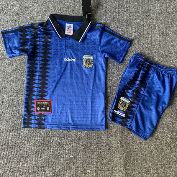 1994 Argentina Away Kids Retro Soccer Jersey
