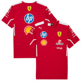 2025 F1 Ferrari Red T-Shirts Racing Suit (圆领)