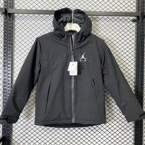 2024 Jordan Cotton Thickened warm Black Outdoor Jackets #A800加棉冲锋衣