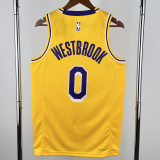 22-23 Lakers WESTBROOK #0 Yellow Top Quality Hot Pressing NBA Jersey(圆领)