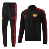 24-25 Man Utd Black Jacket Tracksuit #01