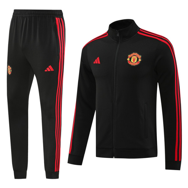 24-25 Man Utd Black Jacket Tracksuit #01