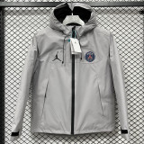 24-25 PSG Jordan Cotton Thickened warm Grey Outdoor Jackets #A805加棉冲锋衣