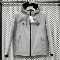 24-25 PSG Jordan Cotton Thickened warm Grey Outdoor Jackets #A805加棉冲锋衣