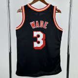 2013-2014 HEAT WADE #3 Black Retro Top Quality Hot Pressin g NBA Jersey