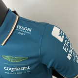2023 F1 Aston Martin Polo Green Racing Suit(有领)