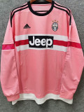 2015-2016 JUV Away Pink Retro Long Sleeve Soccer Jersey (长袖)