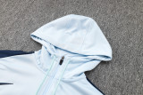 24-25 France Light blue Hoodie Jacket Tracksuit #F587