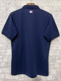 2023 France Royal blue Rugby Polo Short Sleeve #01