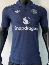 24-25 Man Utd Blue Special Edition Player Version Training shirts *三叶草翻领