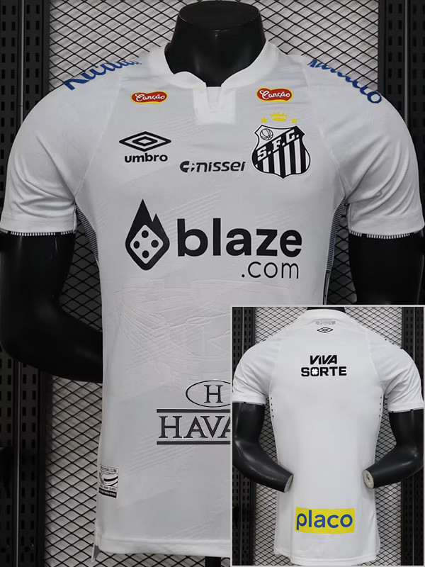 24-25 Santos FC Home Player Version Soccer Jersey (Print Sponsor)