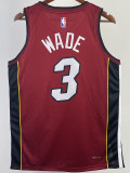 22-23 HEAT WADE #3 Red Top Quality Hot Pressing NBA Jersey (Trapeze Edition) 飞人版