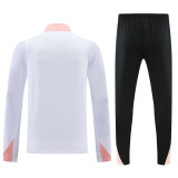 24-25 PSG White Half Pull Tracksuit (半拉链)(粉色领)