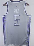 22-23 Kings FOX #5 Grey City Edition Top Quality Hot Pressing NBA Jersey