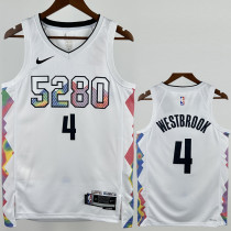 24-25 Nuggets WESTBROOK #4 White City Edition Top Quality Hot Pressing NBA Jersey
