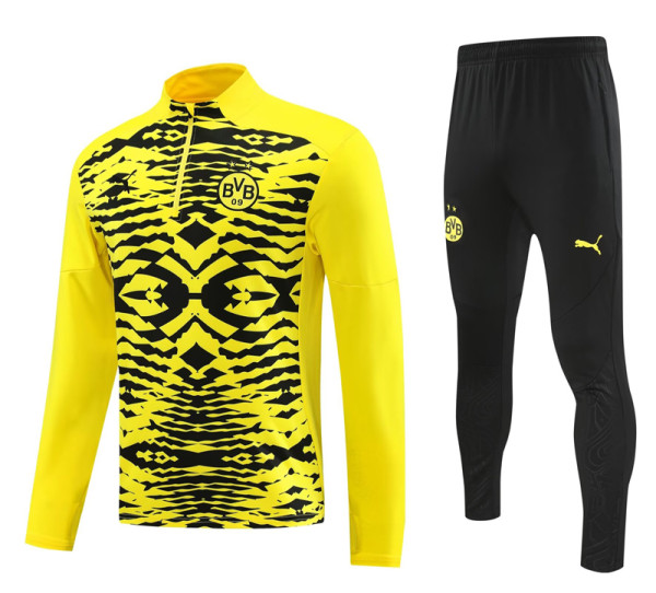 24-25 Dortmund Yellow Black Half Pull Tracksuit (半拉链)
