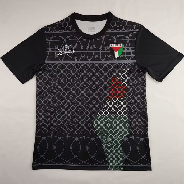 Palestina FC Red Black Retro Soccer Jersey *铁丝网