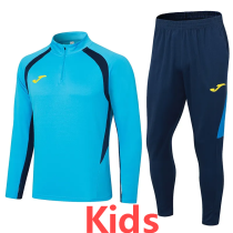 2024 JOM Lake Blue Kids Half Pull Tracksuit (童装)(半拉链)