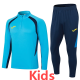2024 JOM Lake Blue Kids Half Pull Tracksuit (童装)(半拉链)