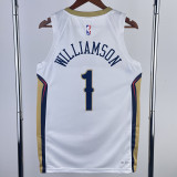 22-23 Pelicans WILLIAMSON #1 White Top Quality Hot Pressing NBA Jersey（V领）