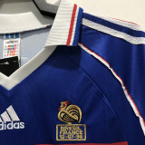 1998 France Home Long Sleeve Retro Soccer Jersey (长袖)(右胸带小字)