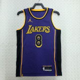 22-23 LAKERS BRYANT #8 Purple Top Quality Hot Pressing NBA Jersey (Trapeze Edition)