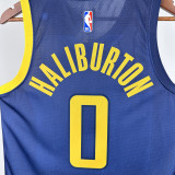 2017-2018 Indiana Pacers HALIBURTON #0 Blue City Edition Top Quality Hot Pressing NBA Jersey