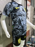 24-25 Brazil Black Grey Special Edition Kids Soccer Jersey *耶稣灰黑
