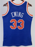 1991-92 KNICKS EWING #33 Blue Retro Top Quality Hot Pressing NBA Jersey