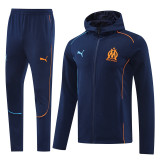 24-25 Marseille Royal blue Hoodie Jacket Tracksuit #01