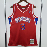 1996-97 76ERS IVERSON #3 Red Retro Top Quality Hot Pressing NBA Jersey