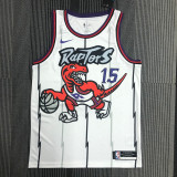 Raptors CARTER #15 White Retro Top Quality Hot Pressing NBA Jersey