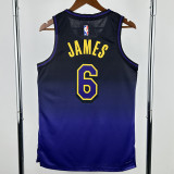 24-25 LAKERS JAMES #6 Royal blue City Edition Top Quality Hot Pressing NBA Jersey
