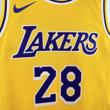 22-23 LAKERS SAKURA #28 Yellow Top Quality Hot Pressing NBA Jersey(圆领)