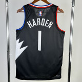 22-23 CLIPPERS HARDEN #1 Black Top Quality Hot Pressing NBA Jersey (Trapeze Edition) 飞人版