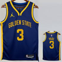 22-23 WARRIORS PAUL #3 Blue Top Quality Hot Pressing NBA Jersey (Trapeze Edition) 飞人版