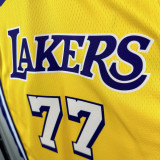 Lakers DONCIC #77 Yellow Top Quality Hot Pressing NBA Jersey(V领)