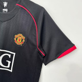 2007-2008 Man Utd Away Black Retro Soccer Jersey